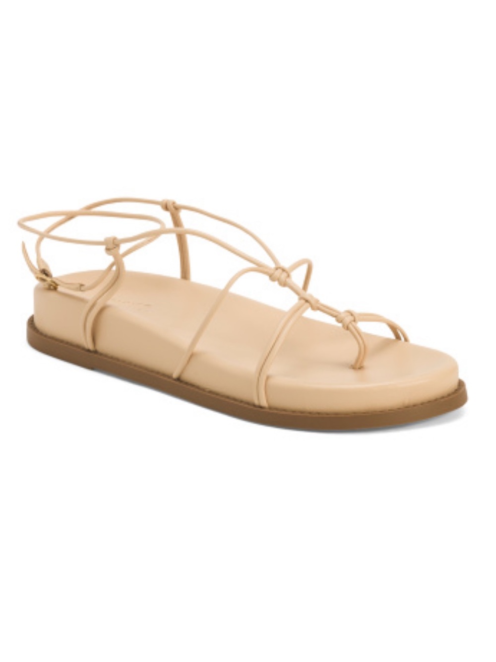 SCHUTZ Beige Knotted Strappy Toe-Loop Sandals size 40